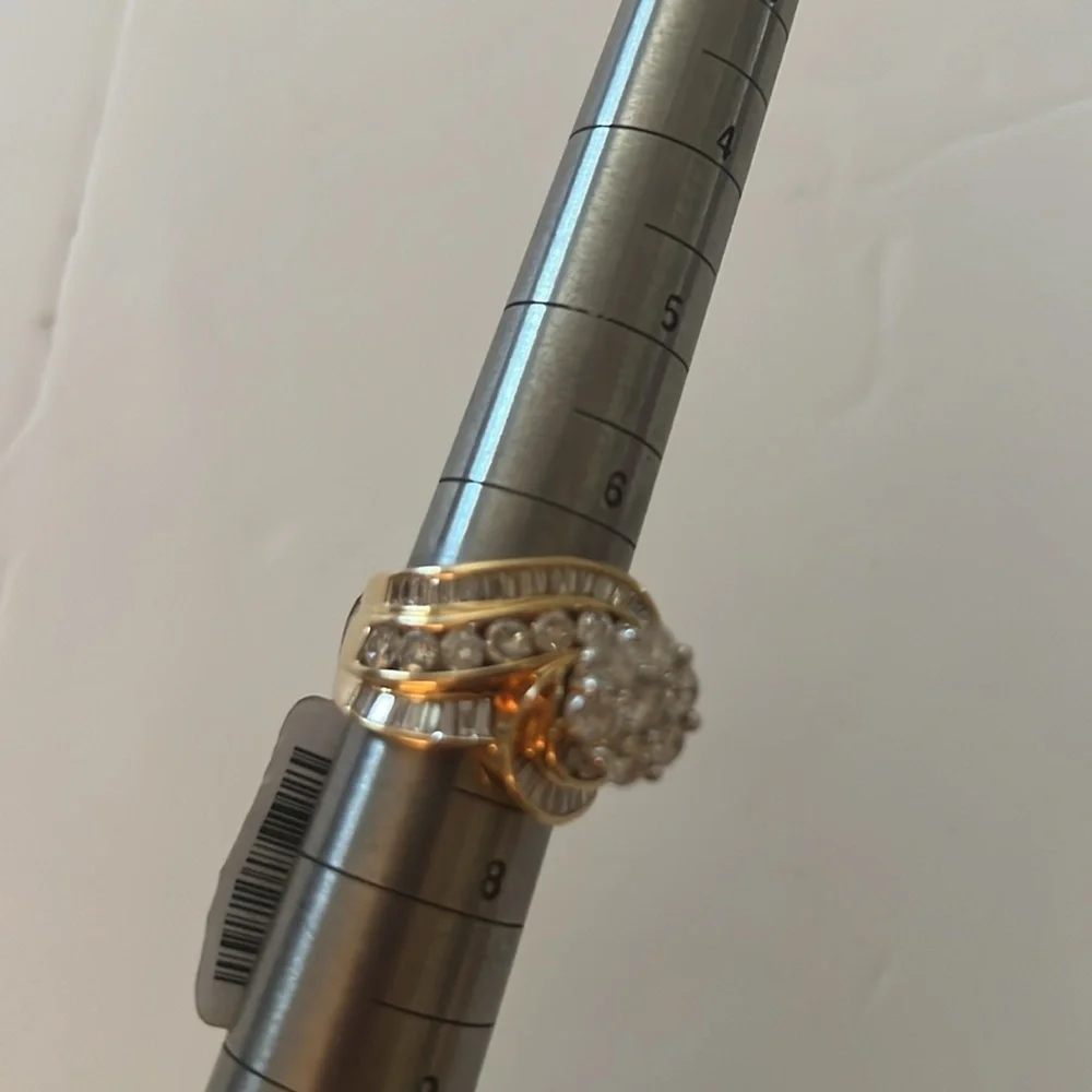 Diamond Cluster Ring 4CTTW 14K Gold Sz 7-7.5 Original Price $12,500 NEW - Picture 3 of 13